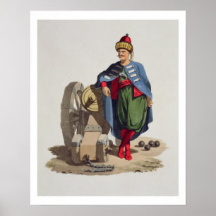 Turkish Soldier, from 'Costumes of the Various Nat Poster