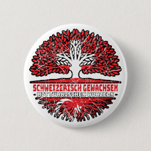 Turkish Swiss tree root flag 6 Cm Round Badge