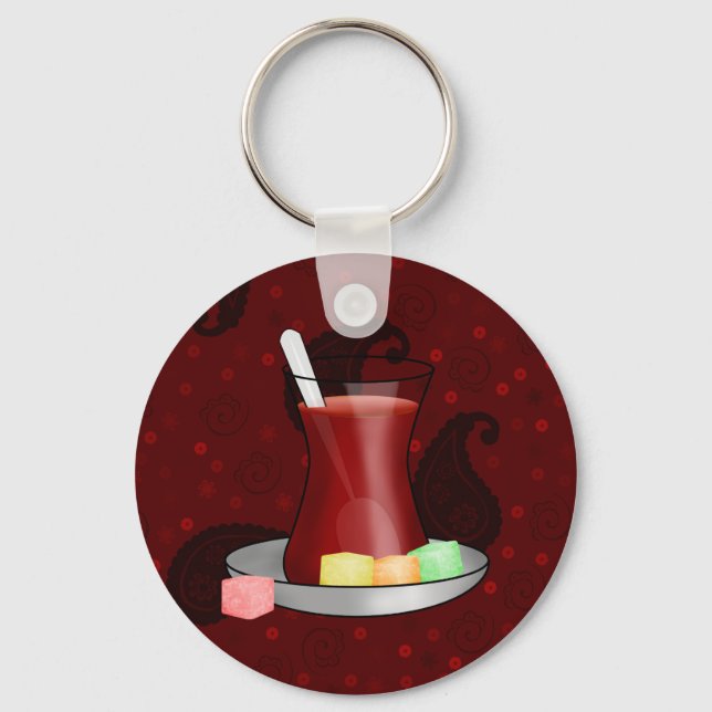 Turkish Tea and Turkish Delight Key Ring (Front)
