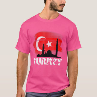 Turkish Temple Of Istanbul Crescent Flag Turks T-Shirt