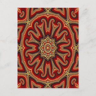 Turkish tile mandala postcard