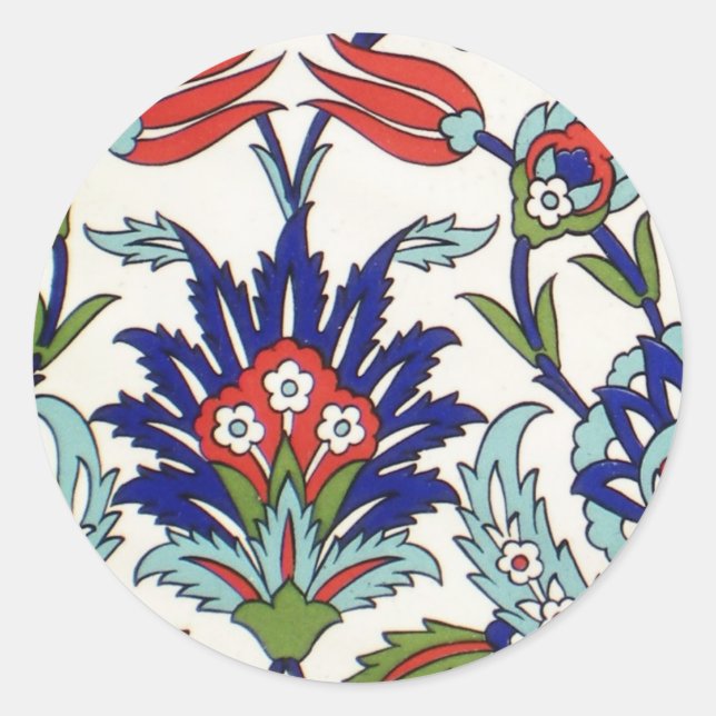 Turkish tile Round Sticker (Front)