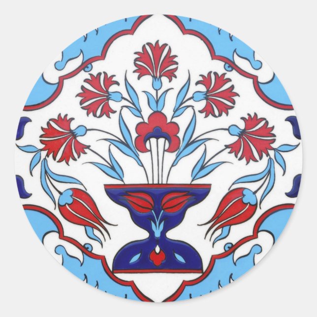 Turkish tile Round Sticker (Front)