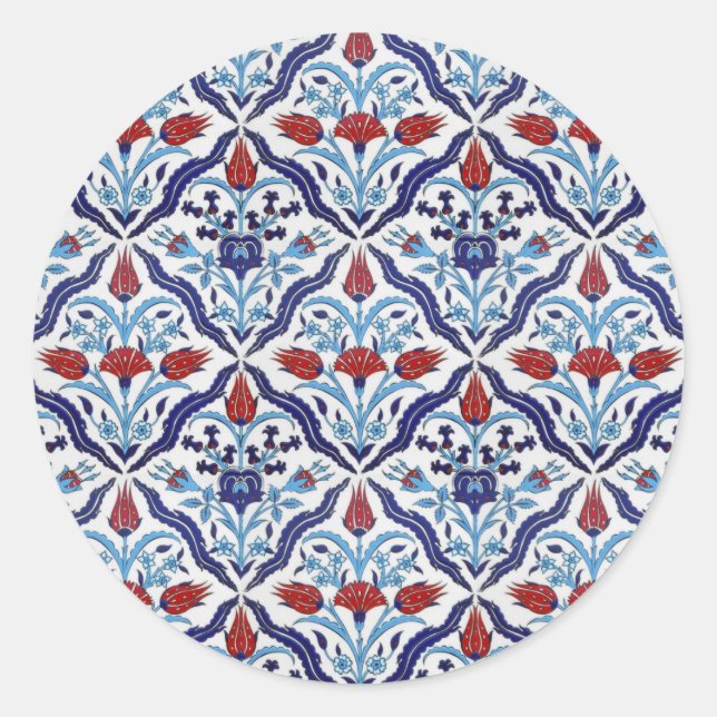 Turkish tile Round Sticker (Front)