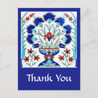 Turkish tile Thank You Postcard