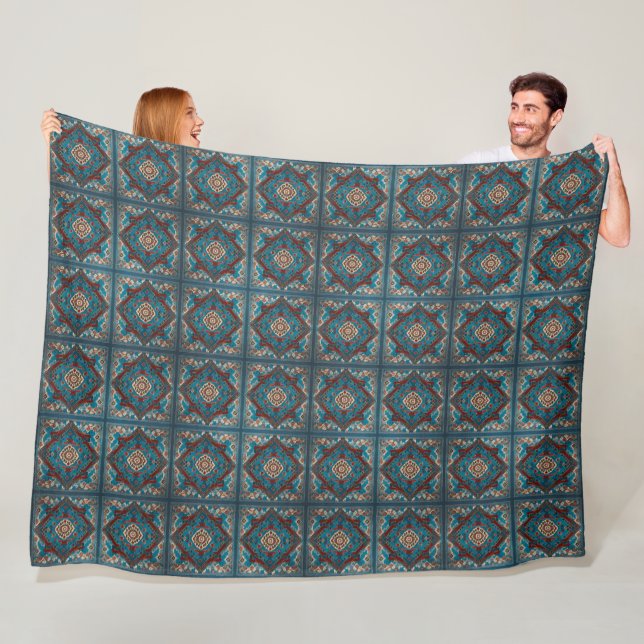 Turkish Trendy Beautiful Old Pattern Collection Fleece Blanket (In Situ)
