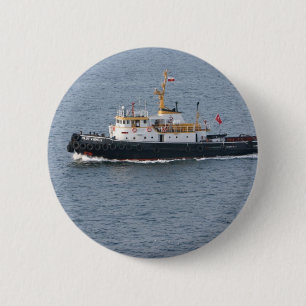 Turkish tugboat in Istanbul 6 Cm Round Badge