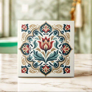 Turkish tulip Ottoman-inspired Tile
