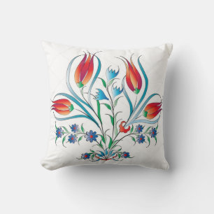 Turkish tulip pattern pillow