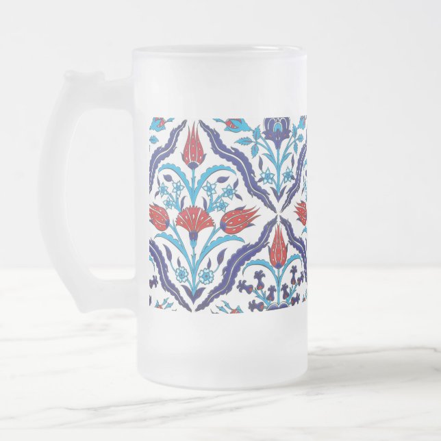 Turkish tulips Frosted Glass Mug (Left)