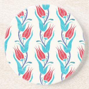 Turkish Tulips: Traditional Seamless Motif. Coaster