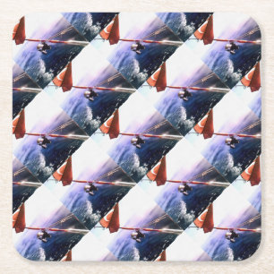 Turkish Vacation Fishing Trip Square Paper Coaster