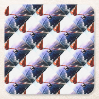 Turkish Vacation Fishing Trip Square Paper Coaster
