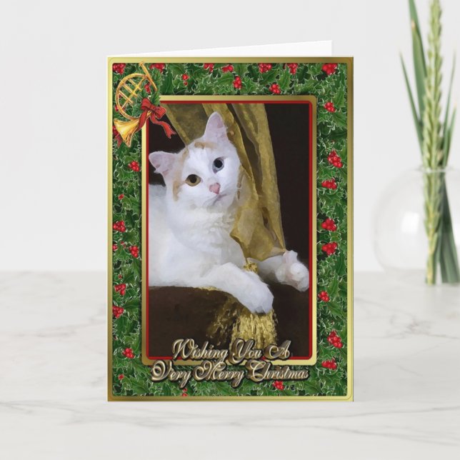 Turkish Van Cat Blank Christmas Card (Front)