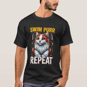 Turkish Van SWIM PURR REPEAT Turkisch Van Cat Love T-Shirt