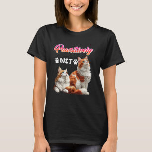 Turkish Van Swimming Cat PAWSITIVELY WET Turkish V T-Shirt