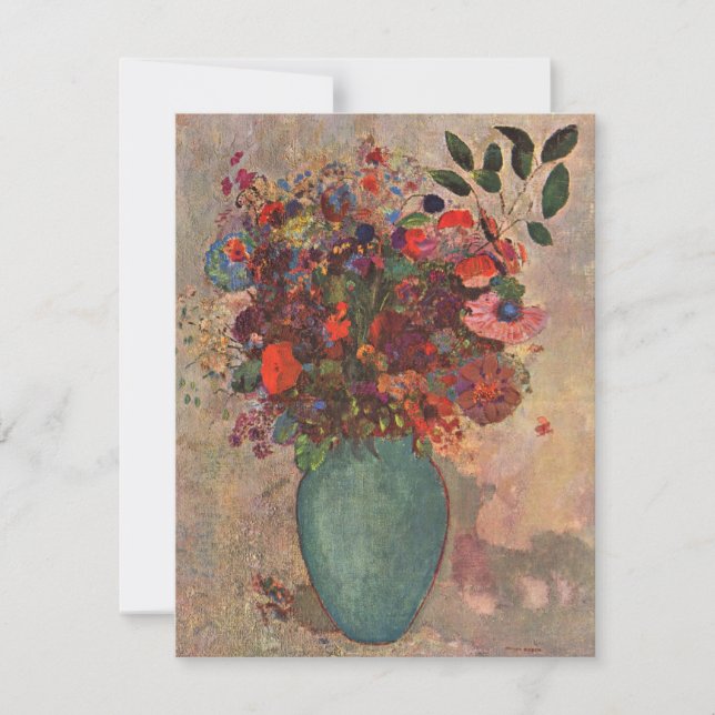 Turkish Vase by Odilon Redon, Vintage Flowers Art (Front)