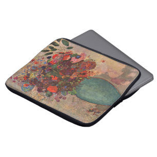 Turkish Vase by Odilon Redon, Vintage Flowers Art Laptop Sleeve