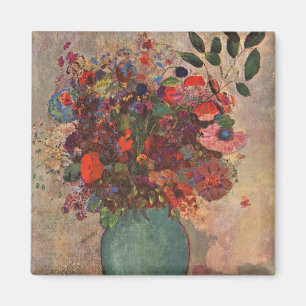 Turkish Vase by Odilon Redon, Vintage Flowers Art Magnet