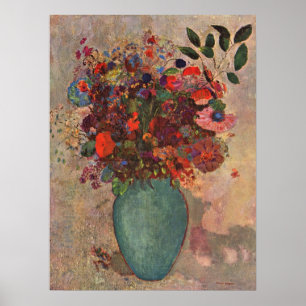 Turkish Vase by Odilon Redon, Vintage Flowers Art Poster
