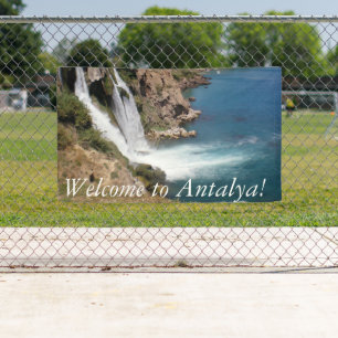 Turkish waterfall Duden in Antalya Banner