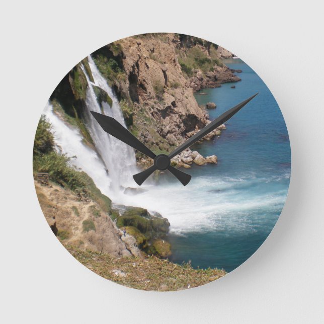Turkish waterfall Duden Round Clock (Front)