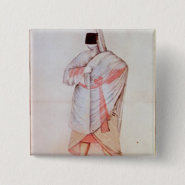 Turkish Woman 15 Cm Square Badge (Front)