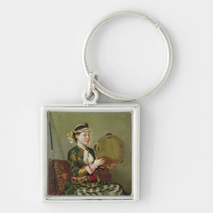 Turkish Woman with a Tambourine Key Ring