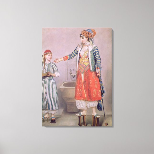 Turkish Woman with her Servant Canvas Print (Front)