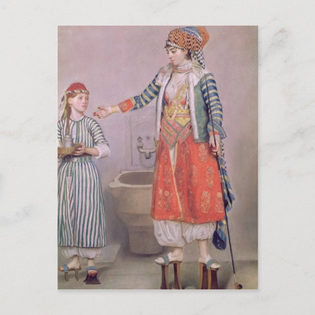 Turkish Woman with her Servant Postcard (Front)