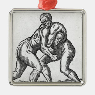 Turkish Wrestlers Metal Tree Decoration