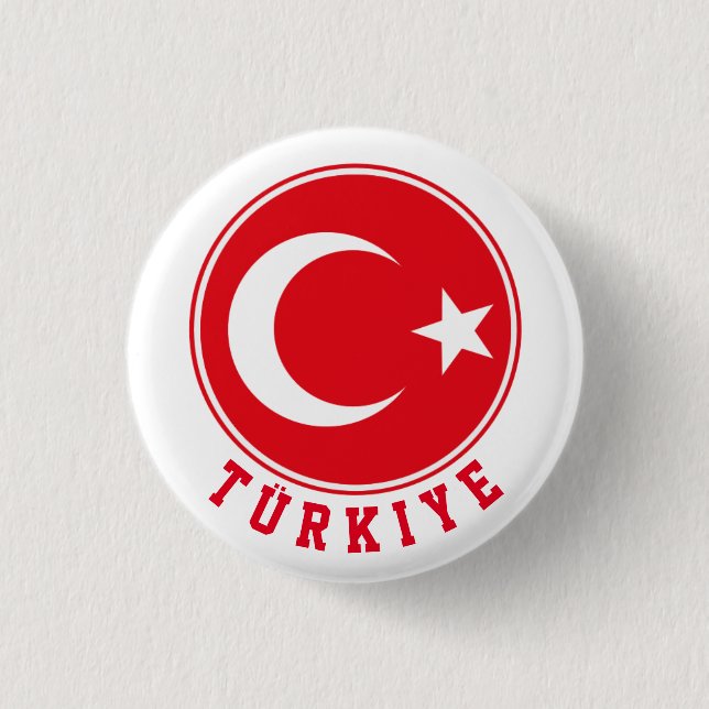 Türkiye 3 Cm Round Badge (Front)