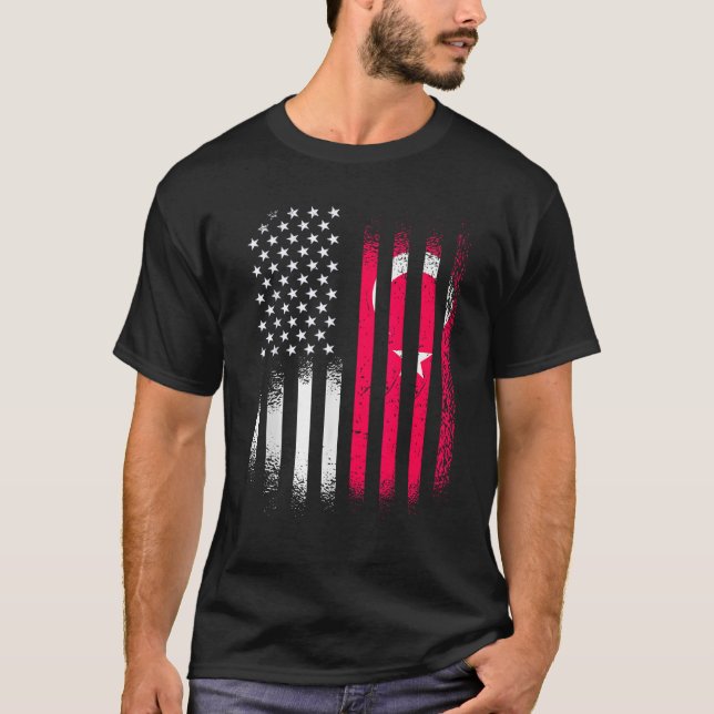 Turkiye American Patriot Grown Country USA Flags S T-Shirt (Front)