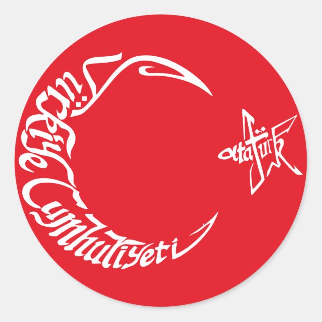 Türkiye Cumhuriyeti - Atatürk Classic Round Sticker (Front)