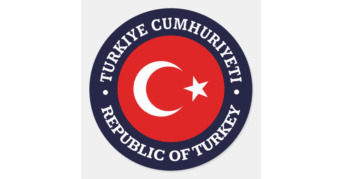 Turkiye Cumhuriyeti Classic Round Sticker | Zazzle