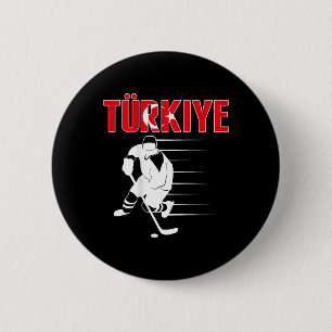 Turkiye Ice Hockey Lovers Jersey - Turkish Hockey  6 Cm Round Badge