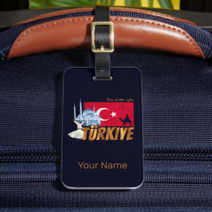 Türkiye Istanbul Vintage Flag Turkey Souvenir Luggage Tag