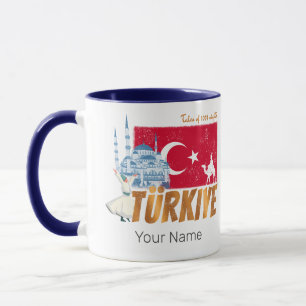 Türkiye Istanbul Vintage Flag Turkey Souvenir Mug