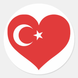 Turkiye Love Classic Round Sticker