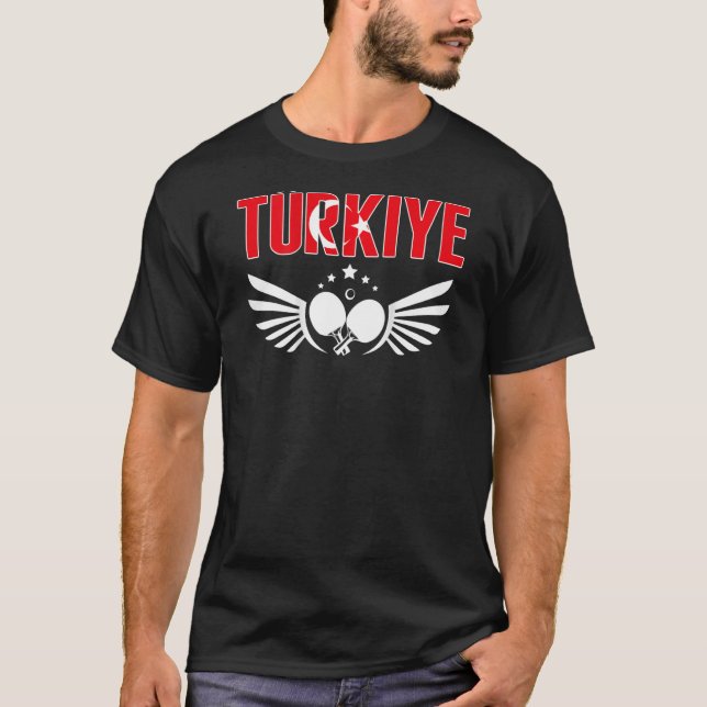 Turkiye Table Tennis     Support Turkey Ping Pong  T-Shirt (Front)