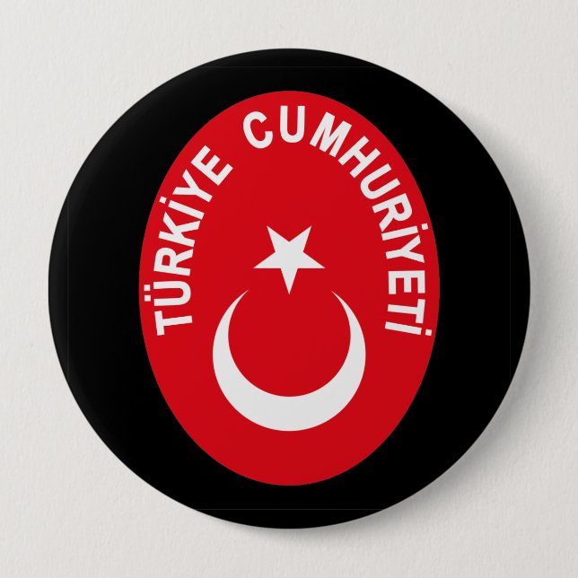 Turkiye (Turkey) COA 10 Cm Round Badge (Front)
