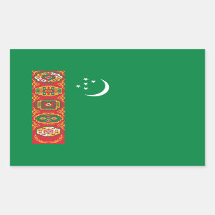 Turkmen Flag, Flag of Turkmenistan Rectangular Sticker