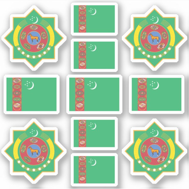 Turkmen national symbols / coat of arms and flag (Front)