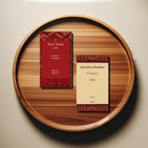 Turkmen tribal rug design business card