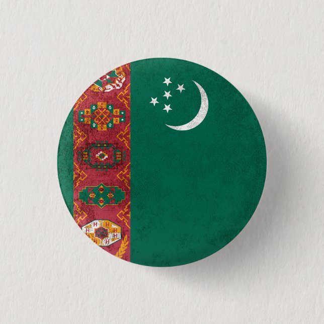 Turkmenistan 3 Cm Round Badge (Front)