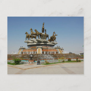 Turkmenistan - Ashgabat - Horses Fountain Postcard