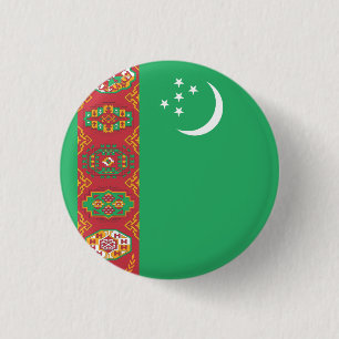 Turkmenistan Flag 3 Cm Round Badge