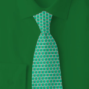 Turkmenistan Flag Brick Pattern Tie