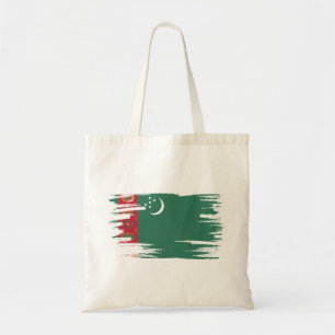 Turkmenistan Flag Brush Art Tote Bag