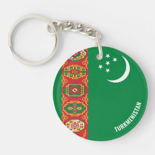 Turkmenistan Flag Charming Patriotic Key Ring